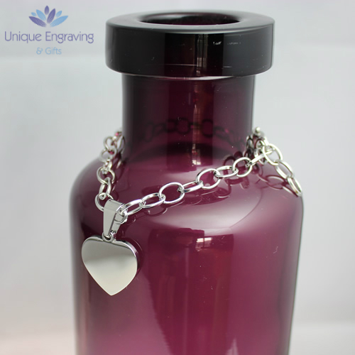 Unique Photo / Text Engraved 'Anastasia' Heart Charm Bracelet - Click Image to Close