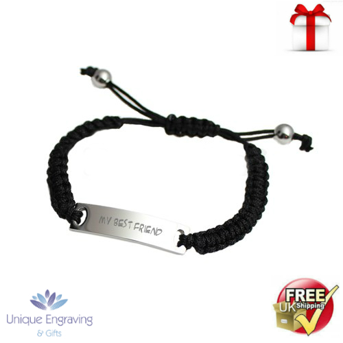 Unique Engraved 'demeter' Rope ID Bracelet