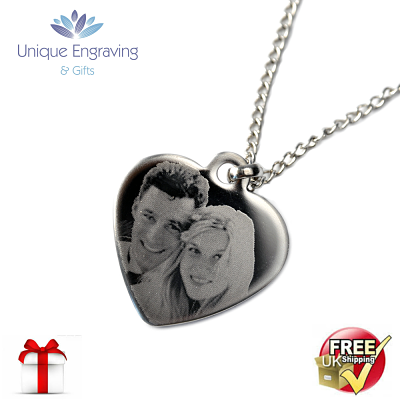 Unique Photo Engraved Heart Pendant - Click Image to Close