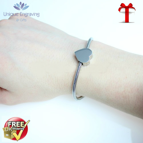 Unique Photo / Text Engraved 'Artemis' Heart Charm Bracelet