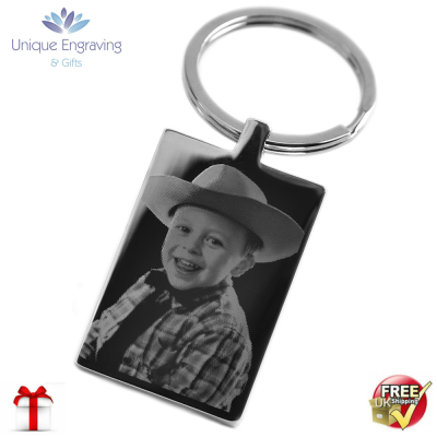 Unique Photo Engraved Rectangle Keyring