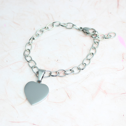Unique Photo / Text Engraved 'Anastasia' Heart Charm Bracelet