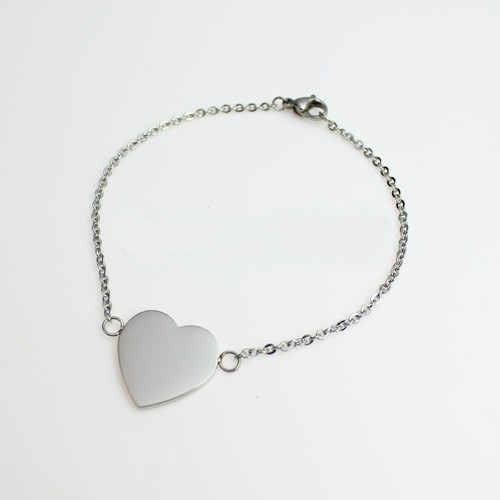 Unique Photo / Text Engraved "Aphrodite" Heart Chain Bracelet